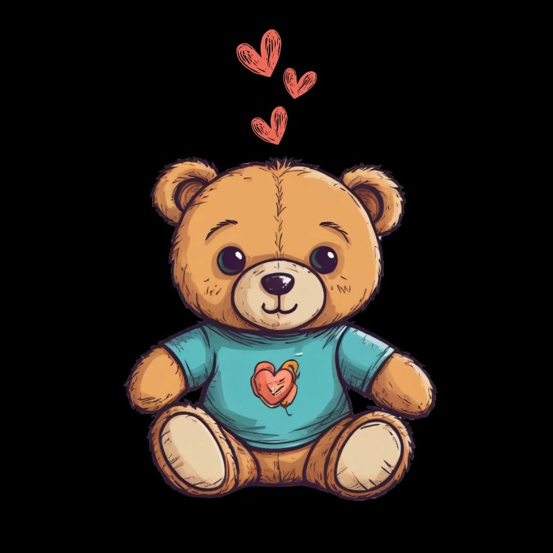 Teddybär Cartoon mit Herzen Teddy Bär Süß