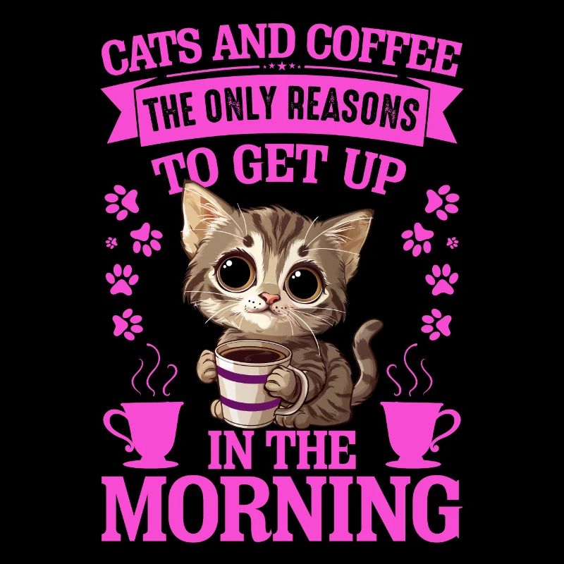 Katzen und Kaffee Morgenmuffel Langschläfer