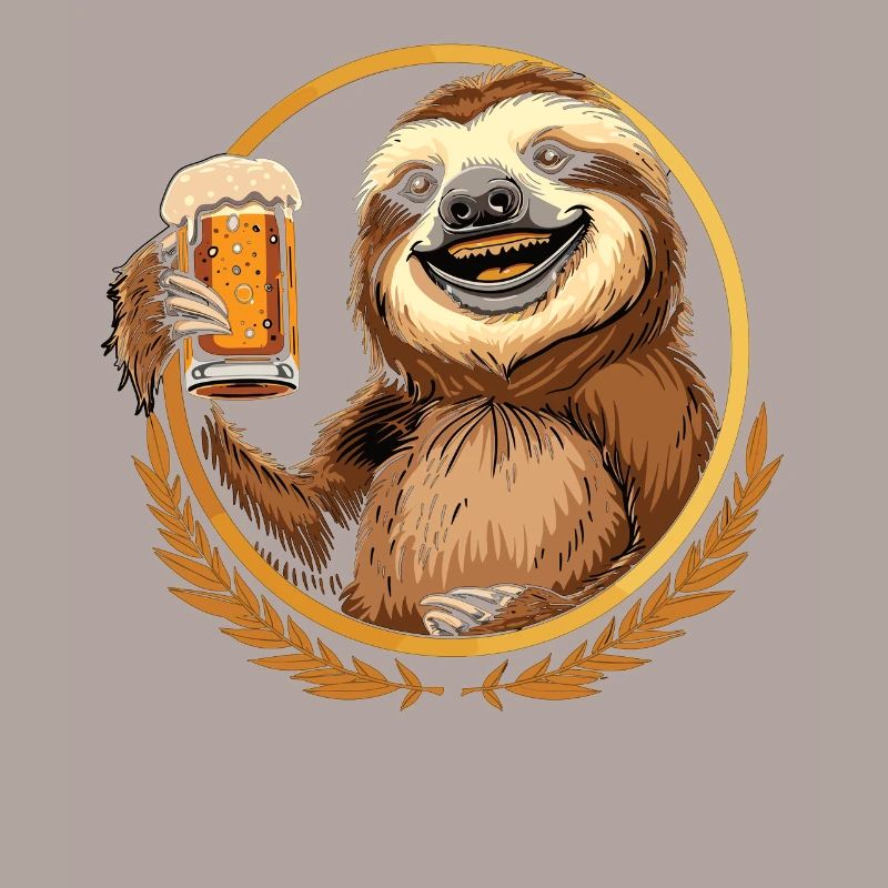Faultier Bier Biertrinker