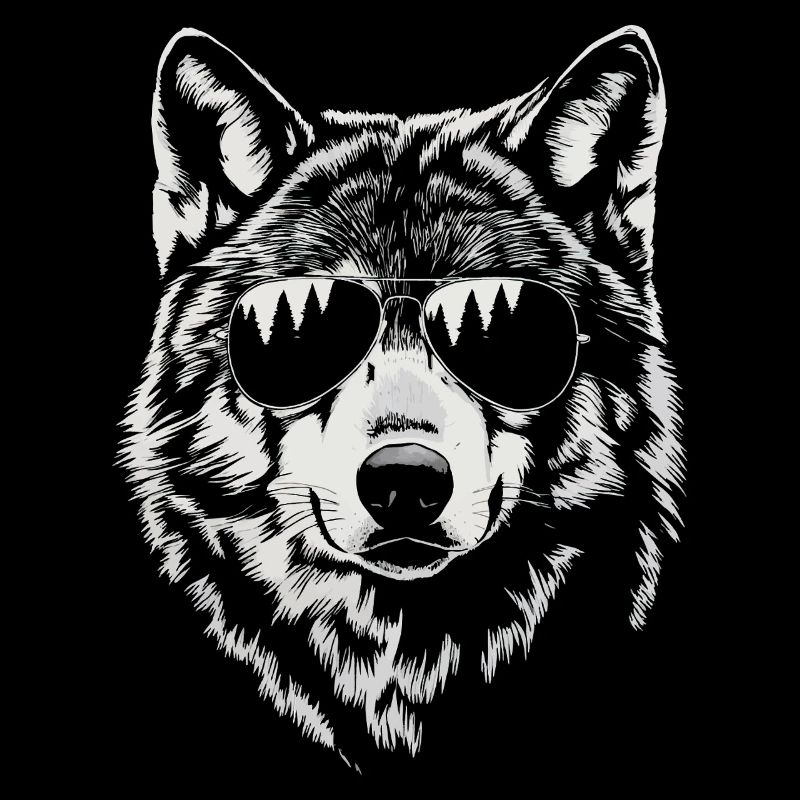 Wolf Illustration Sonnenbrille Coole Tierkunst
