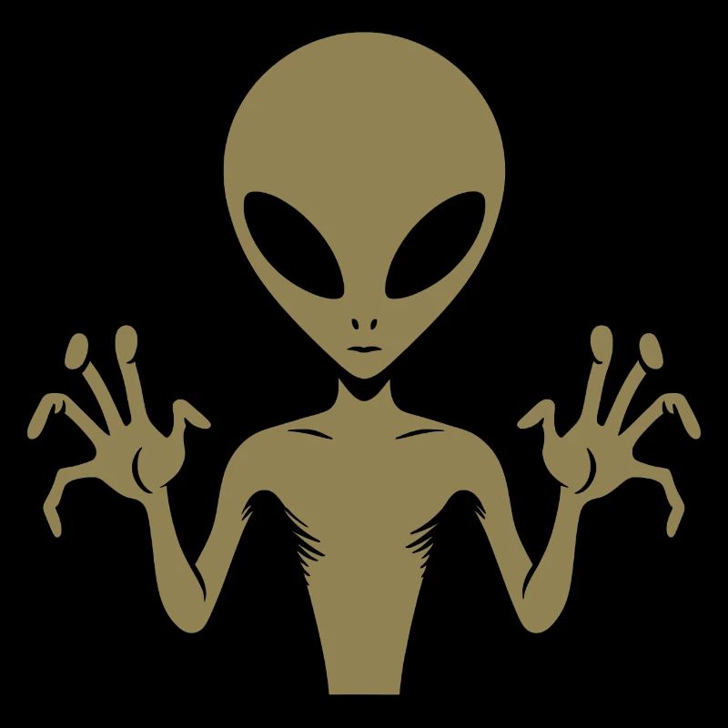 Alien Alien Body Silhouette with Hands: A unique d