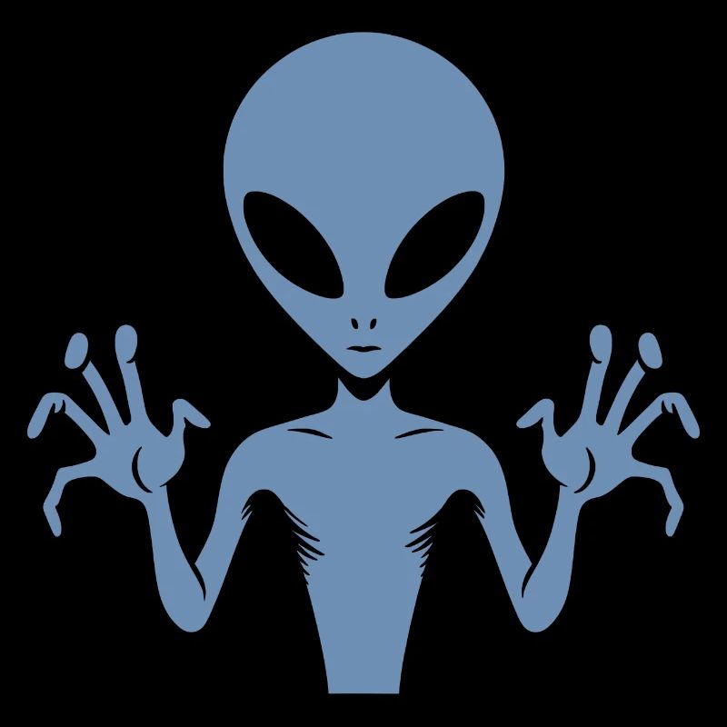 Alien-Außerirdischer-Körper-Silhouette mit Händen