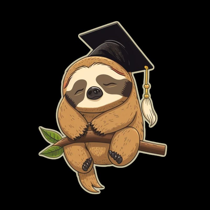 Diplôme Sleeping Sloth Uni Master Bachelor