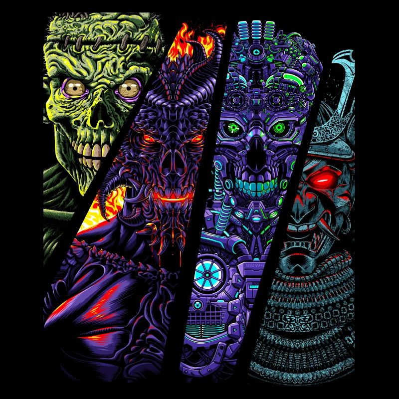 Zombie Roboter Samurai Dämon