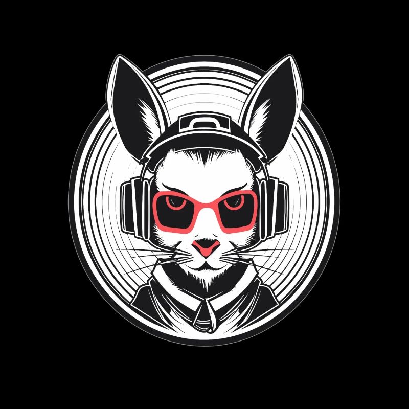 Party Bunny Cyberpunk DJ Rabbit Techno Raver