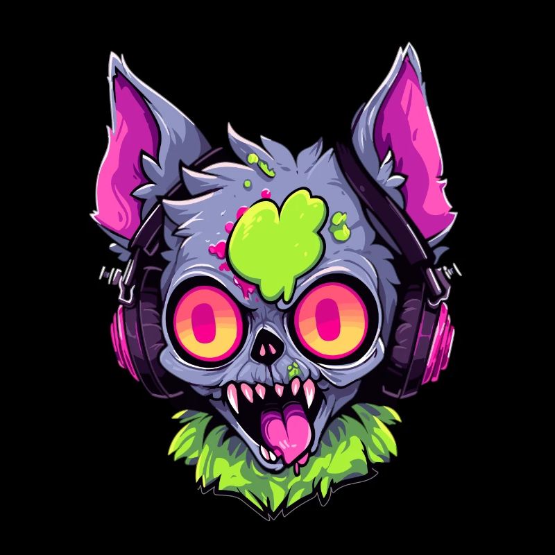 EDM Halloween Rave Zombie Chat DJ Techno Halloween