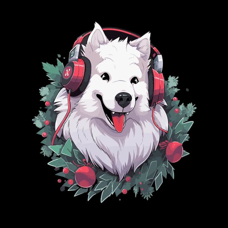 Fête de Noël Samloyed DJ Noël