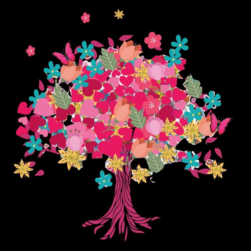 Arbre de Vie,Arbre de Vie,Fleurs,Arbre à fleurs