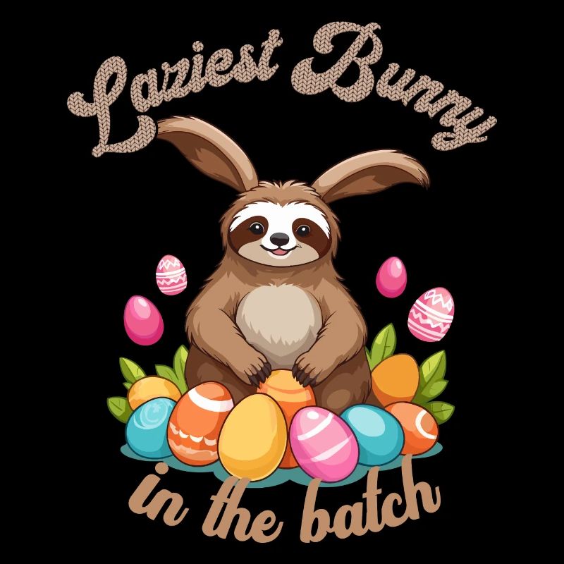 Funny Saying Easter Sloth Bunny Motif