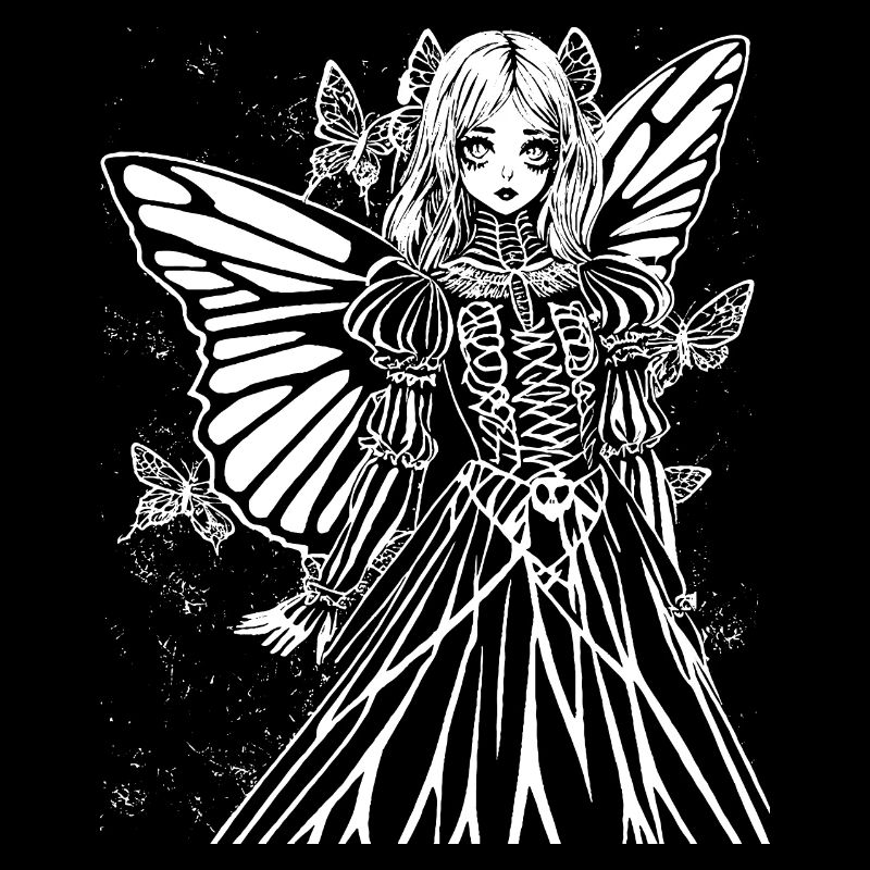 Fairycore Esthétique Grunge Squelette Fée Goth G