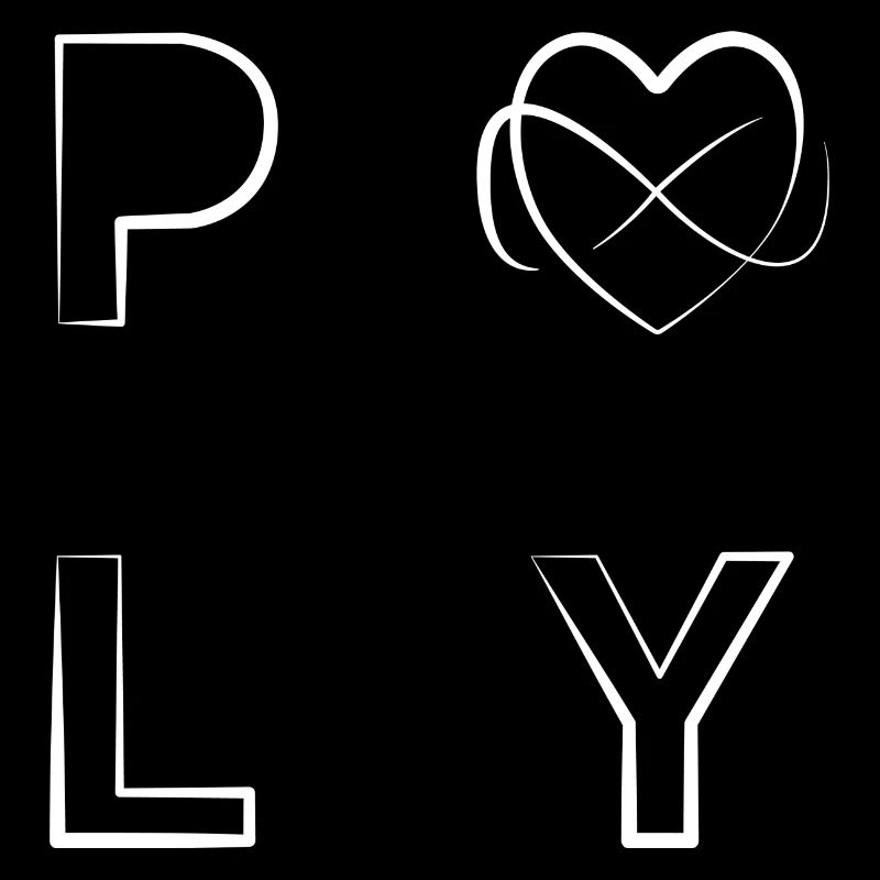 polyamory mit Herz in weiß