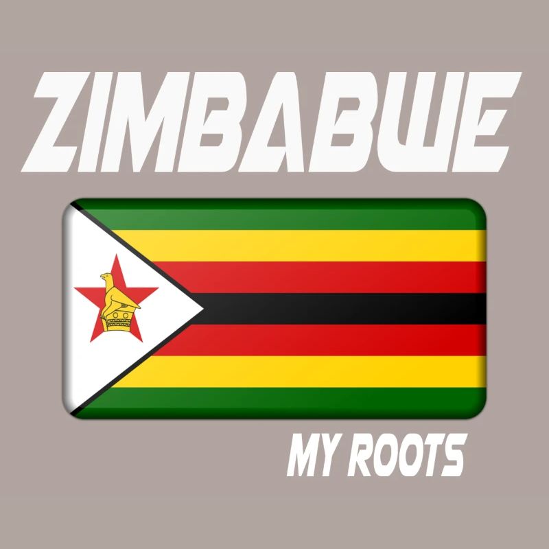 zimbabwe roots flag white geschenk