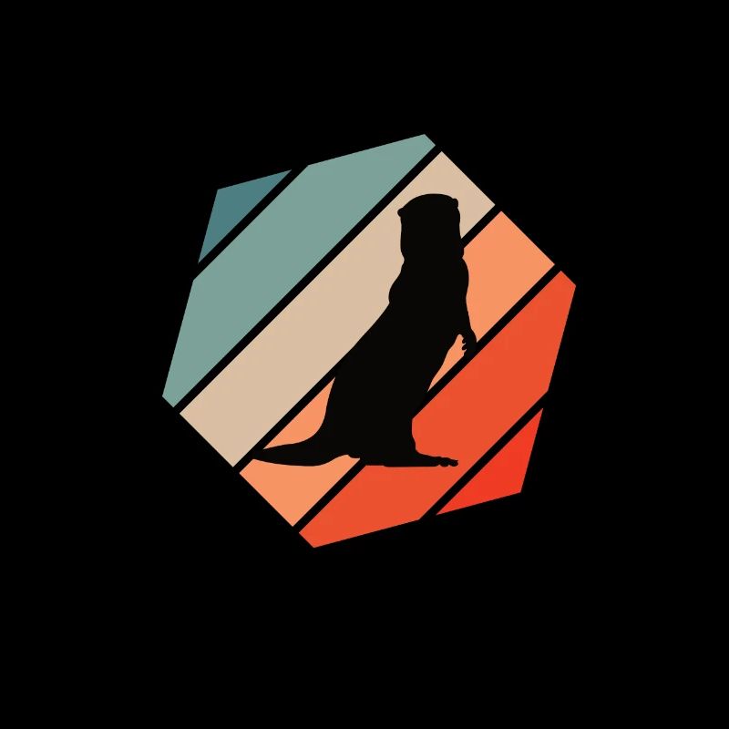 Otter silhouette retro
