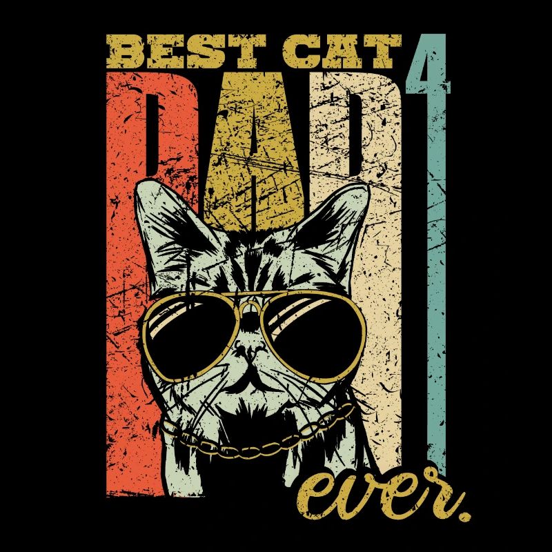 Best Cat Dad ever vier Katzen vierfach Katzenpapa