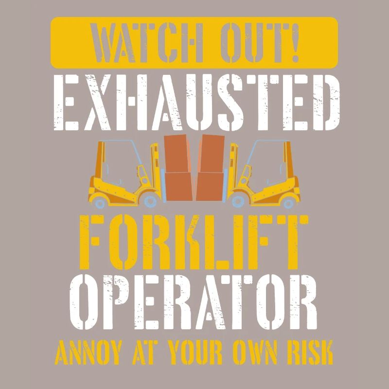 Exhausted Forklift Operator Lustiger Gabelstapler