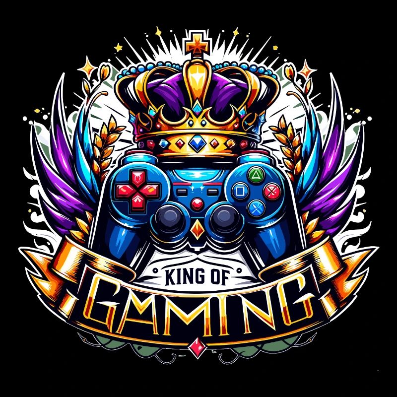 King of Gaming - Controller und Krone Illustration