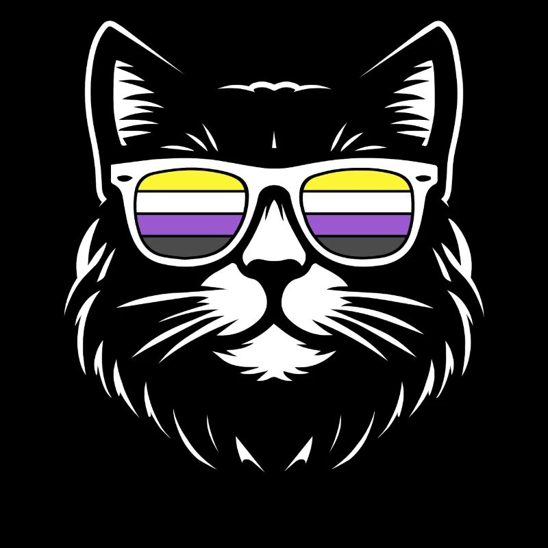 Minimalistische Katze Nonbinary Pride Enby
