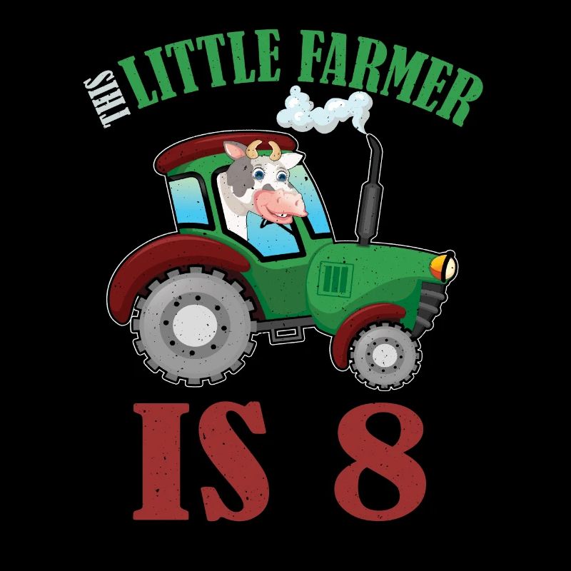Birth Born Age 8 Years Old Farmer Cow Tractor