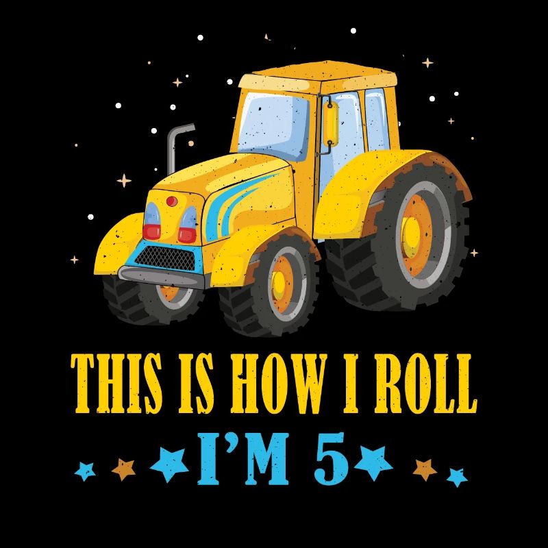 Birth Born Age 5 Year Old Farmer Roll Tractor
