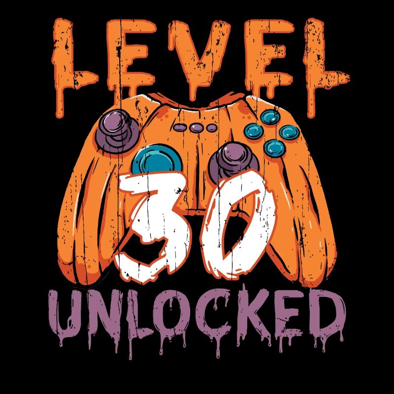 Halloween Pattern Pumpkin Game Gamer Birth Age 30