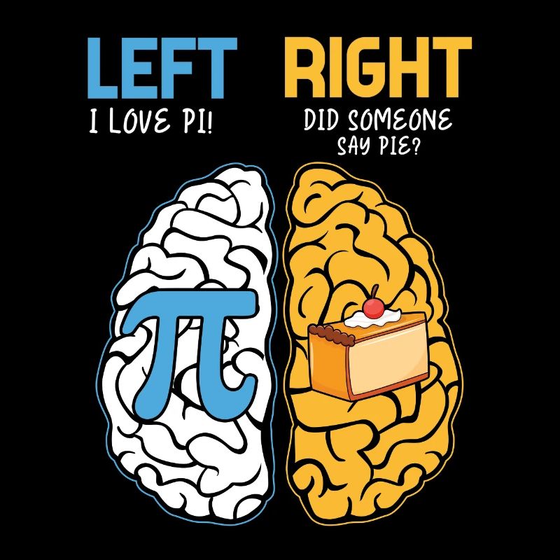 Pi Tag Brain Humor: Left I Love Pi