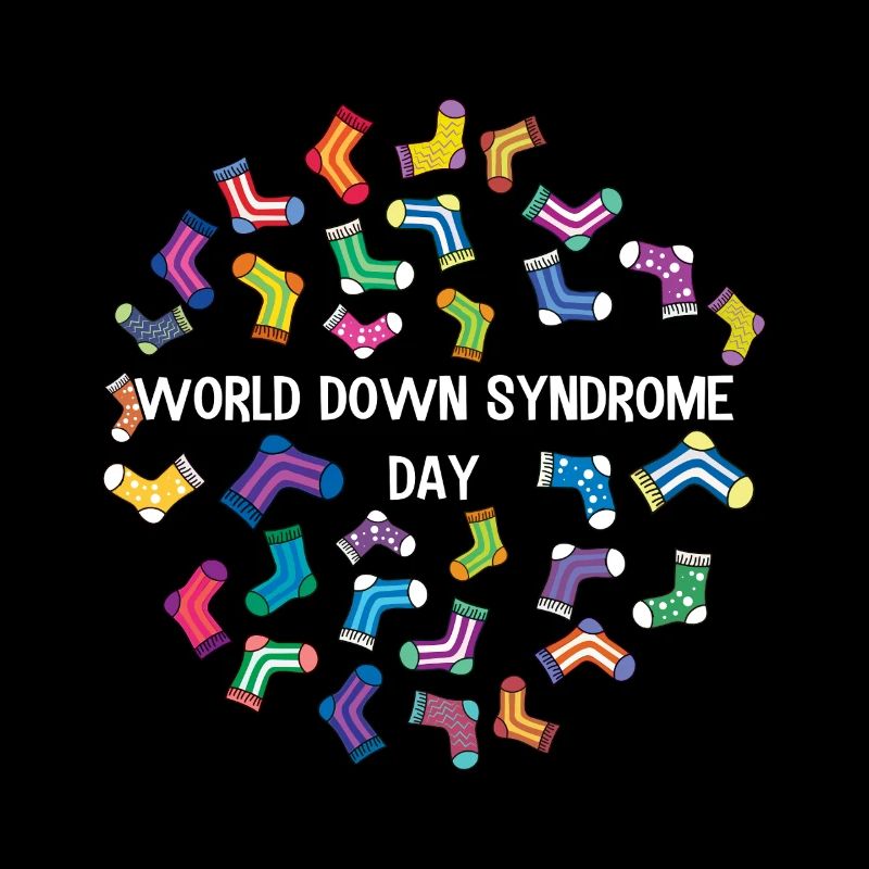 Welt Down Syndrom Tag Bunte Socken Muster Design