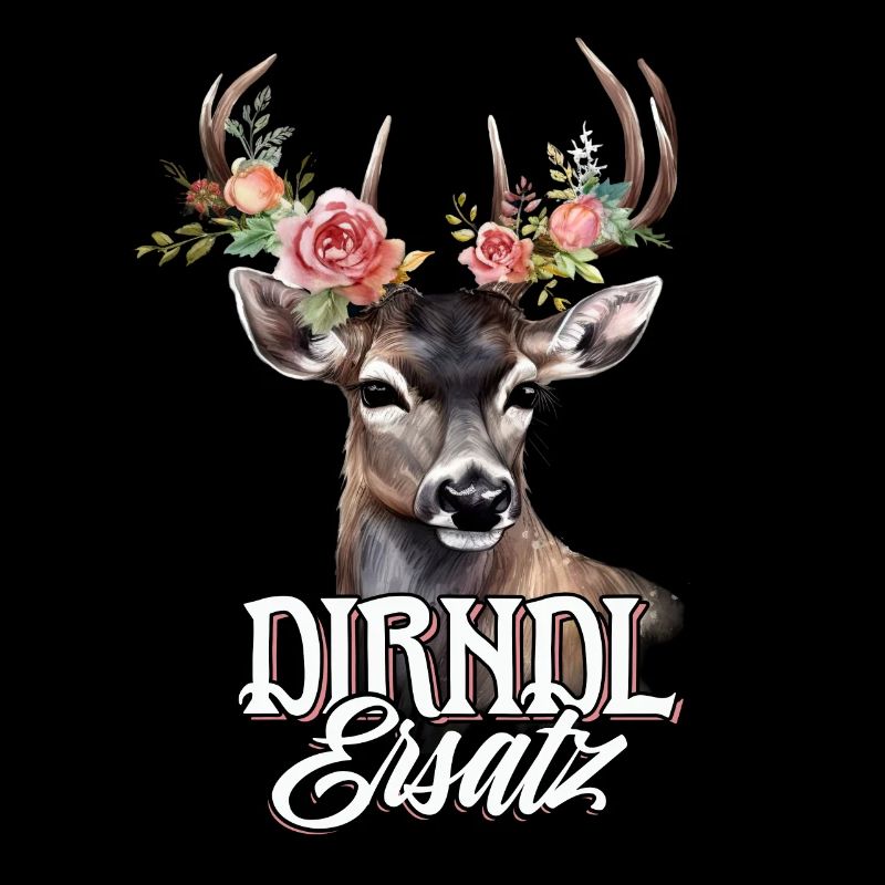 Dirndl Ersatz Hirsch Hirschgeweih Rosen