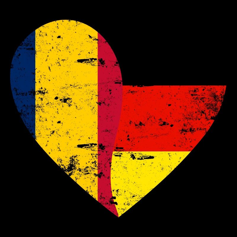 Tchad Allemagne Drapeau Coeur