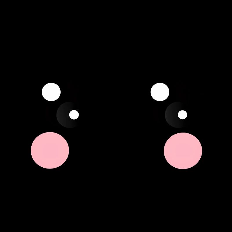 Yeux kawaii, visage content, expression visage