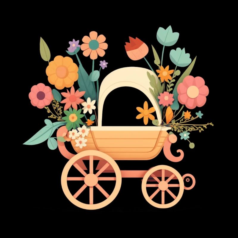 Blumiger Kinderwagen 4