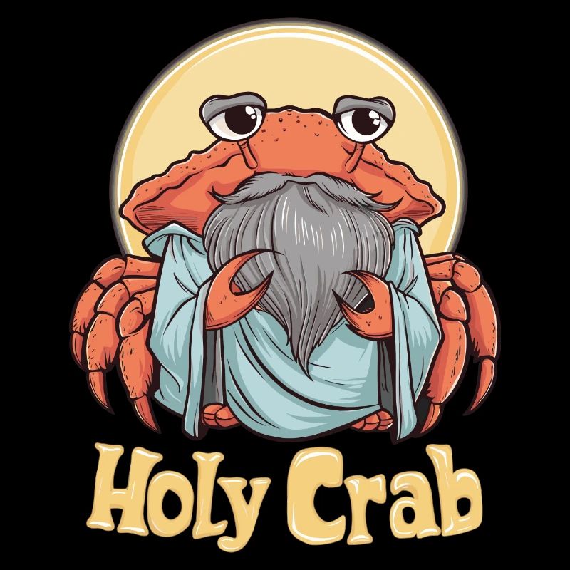 Heilige Krabbe Heilige Meeresfrüchte Cartoon Design