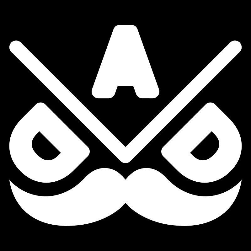 Geometrisches Schnurrbart-Emblem