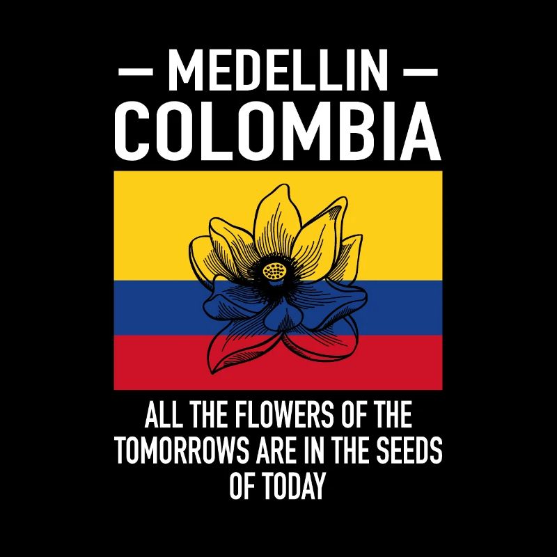 Medellin Colombie Fleurs Drapeau