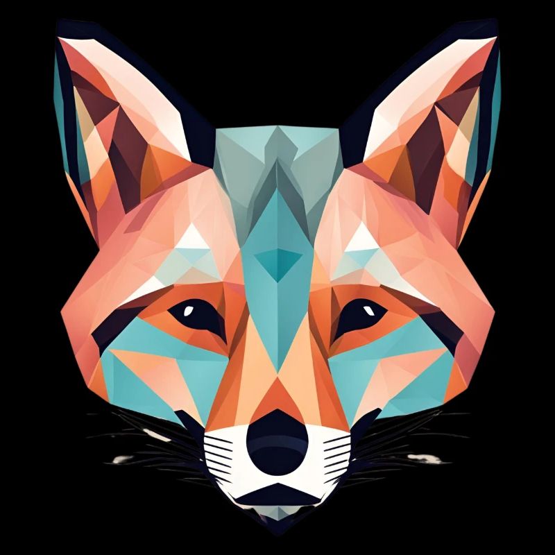 Geometric fox fox gift geometry
