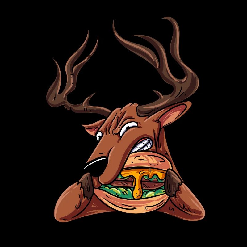 Lustiger Hirsch beißt Cheeseburger Afrikanische Ti