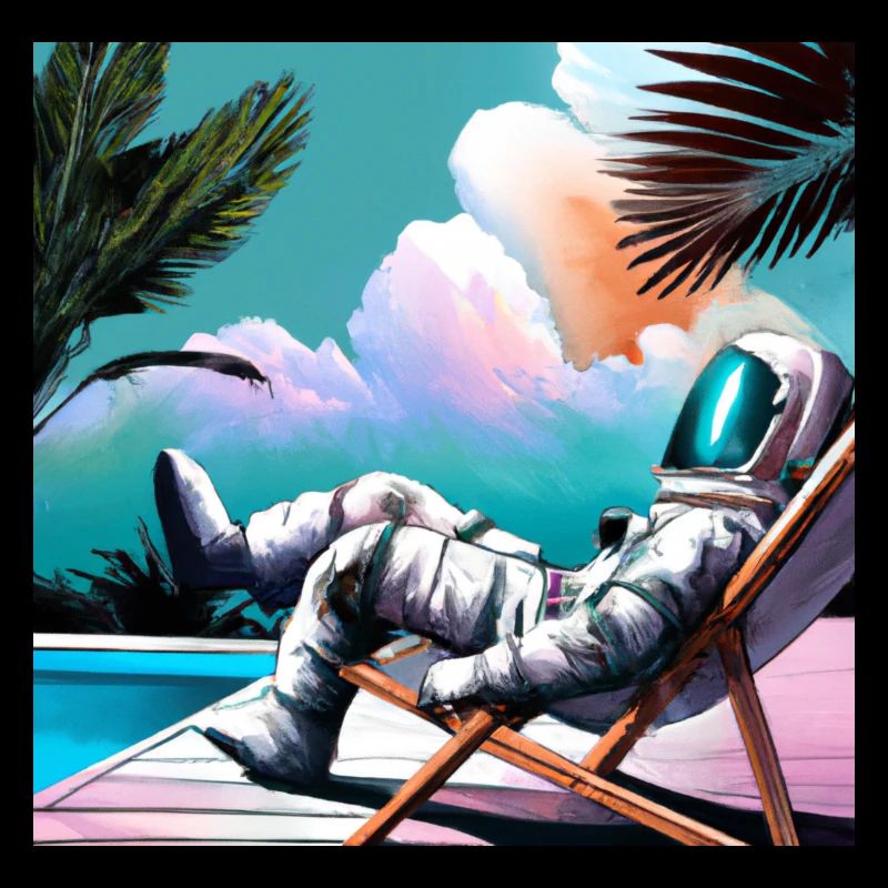 Un astronaute dans une station tropicale dans l’espace