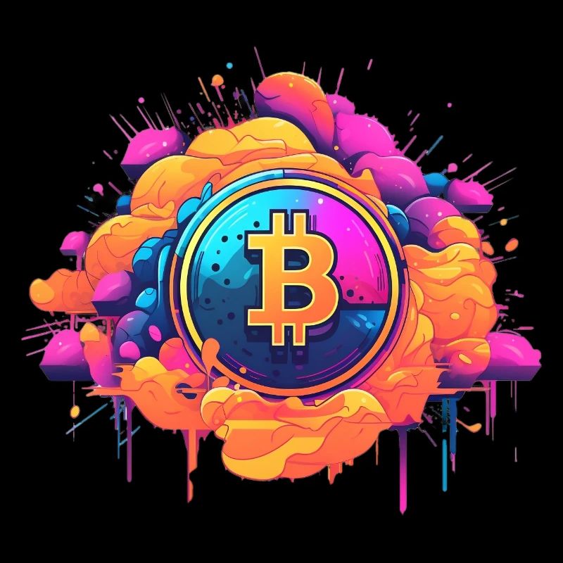 Bitcoin color Splash Logo