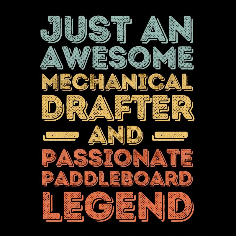 Dessinateur technique paddleboard rétro