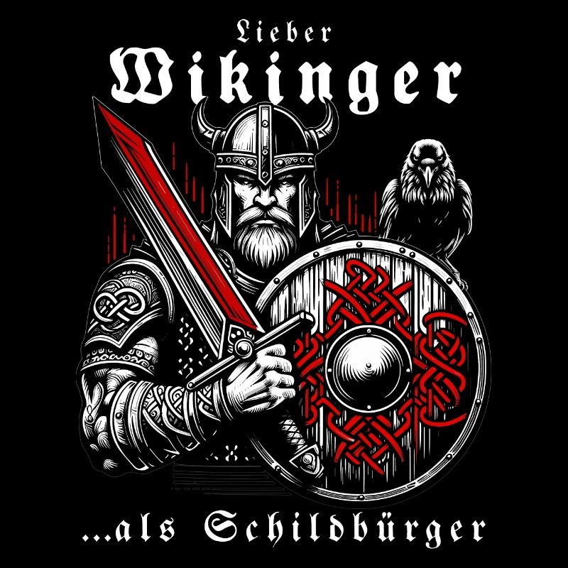 Valhalla Viking with Sword, Shield and Raven