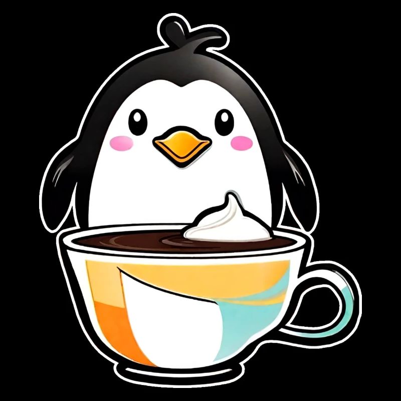 Cute Penguin with Coffee IV