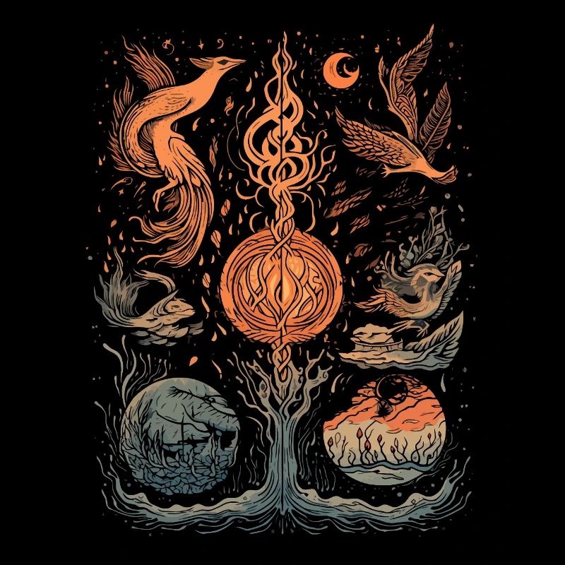 4 éléments mystiques – Feu, Eau, Air, Terre