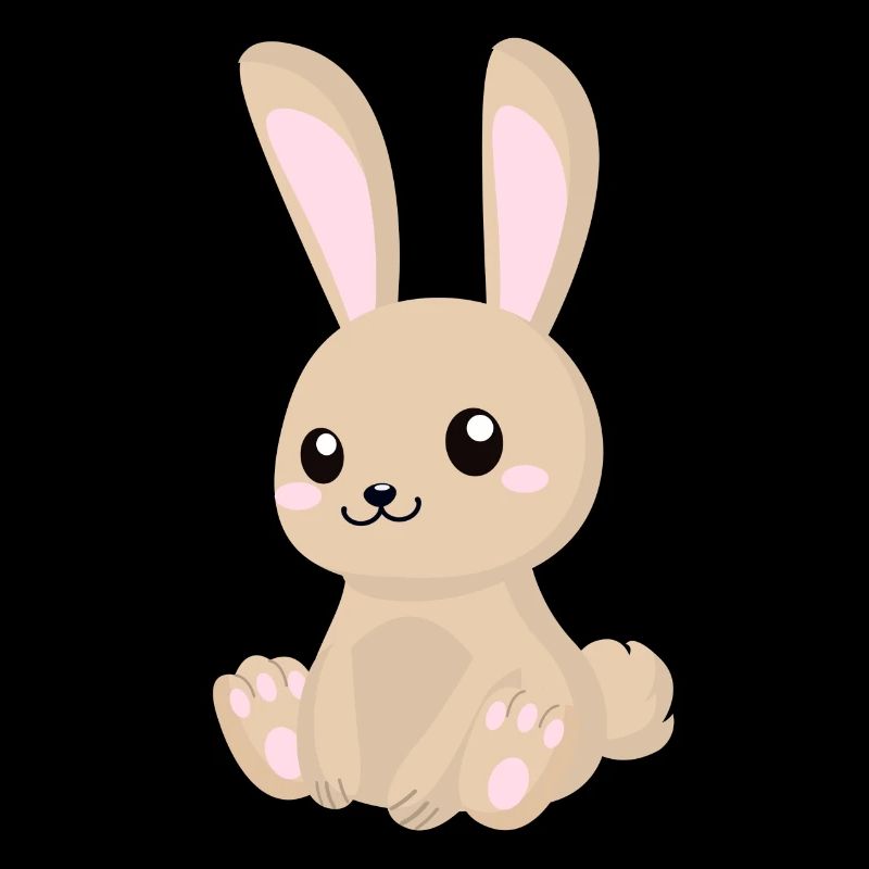 Lapin de dessin animé mignon assis