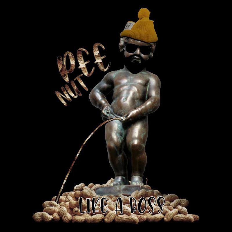 Pee nut like a boss manneken pis funny meme