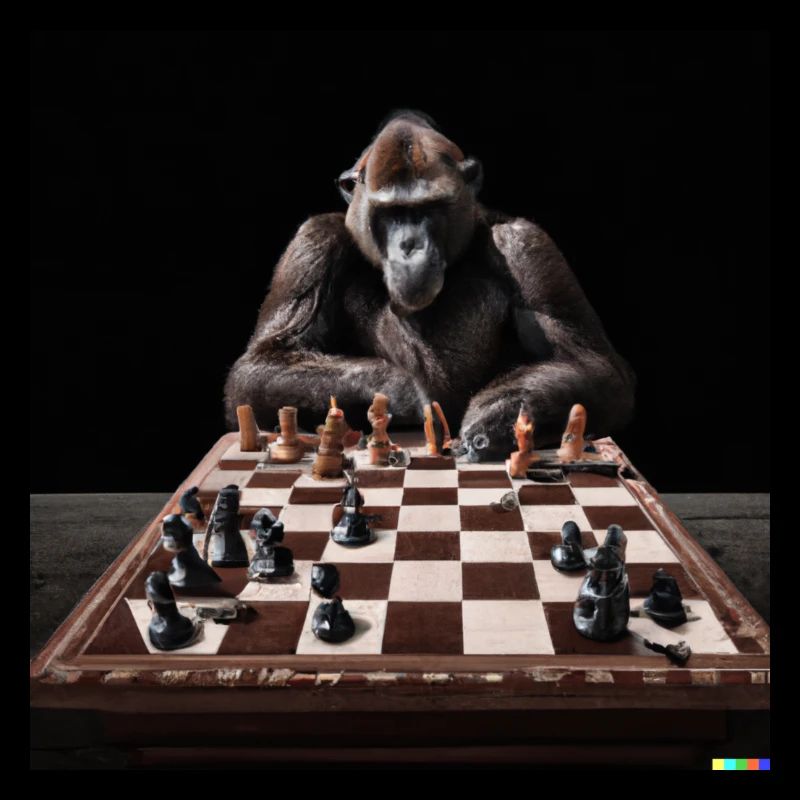 Ape playing Chess