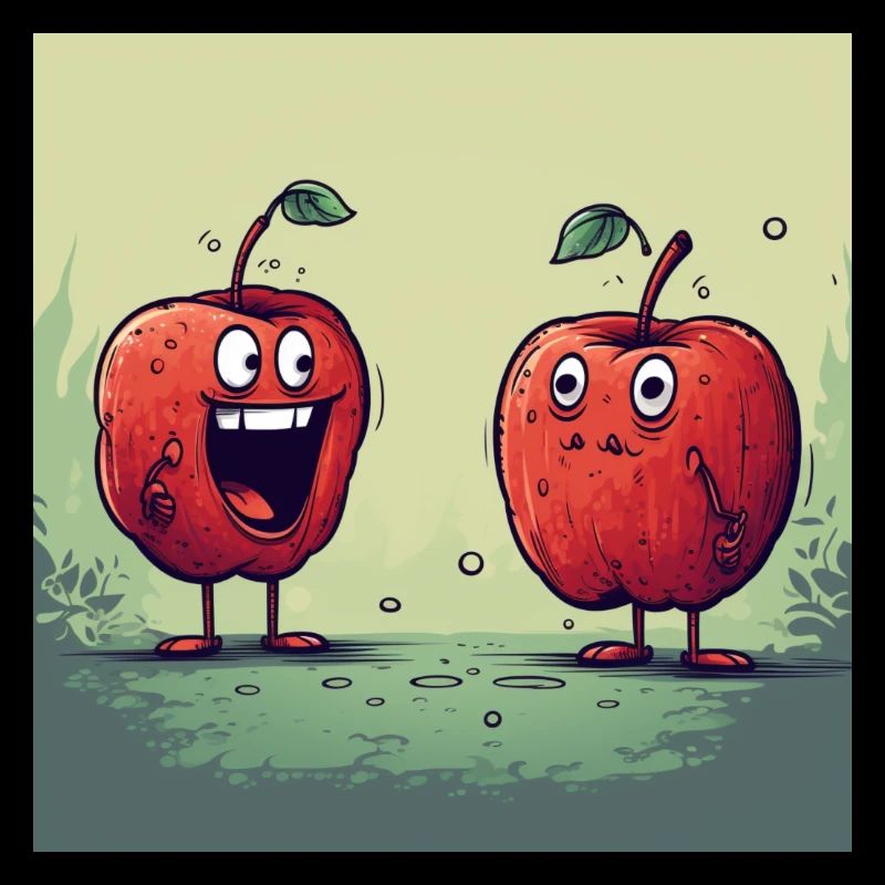 Comic style apples