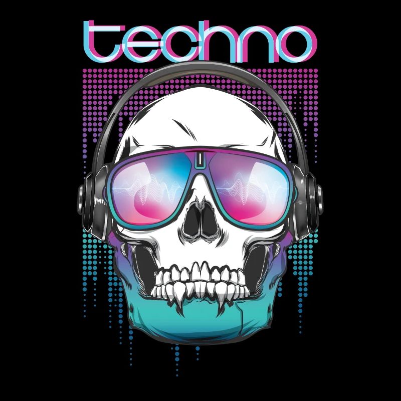 Techno MDMA Skull Psytrance