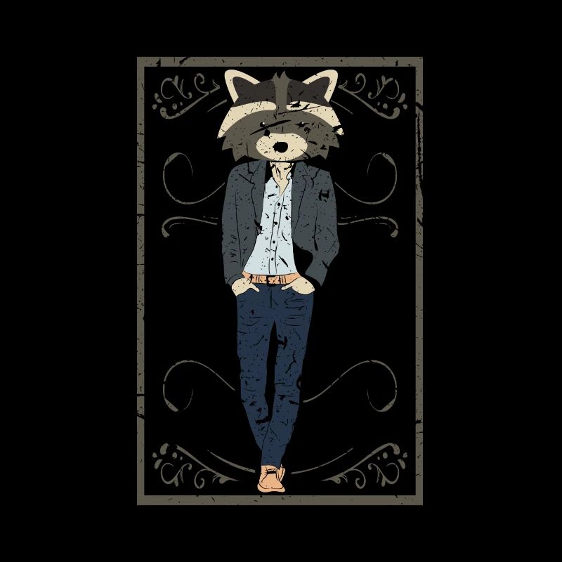 Mann cool Waschbär Geschenk