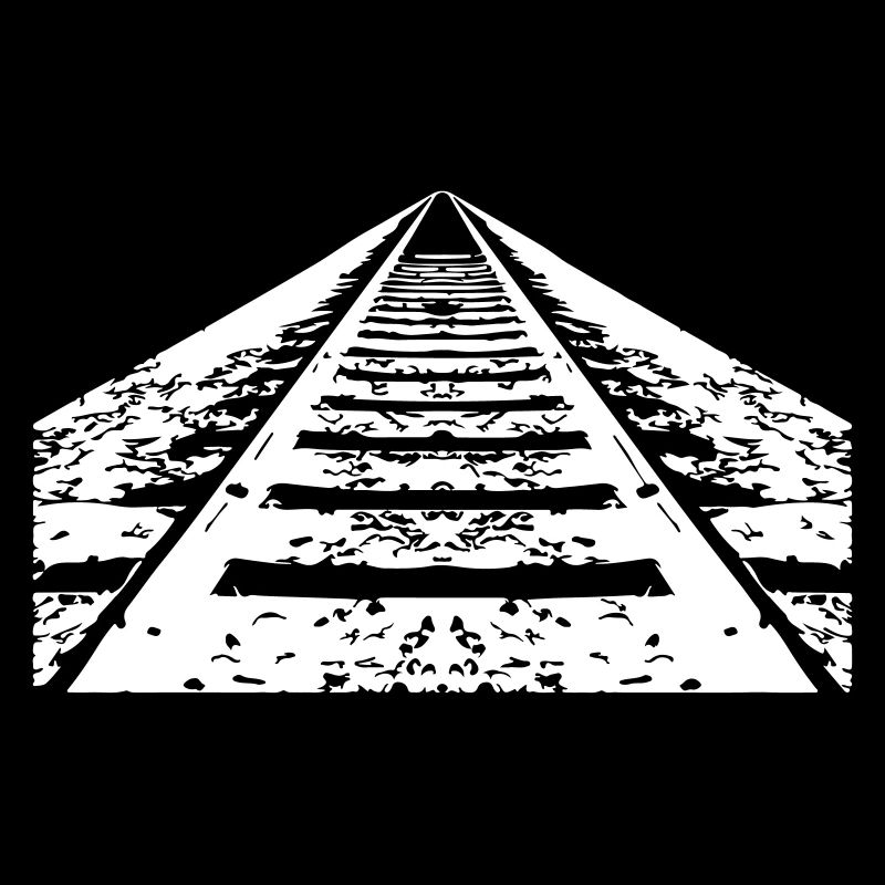 Train rails into the horizon