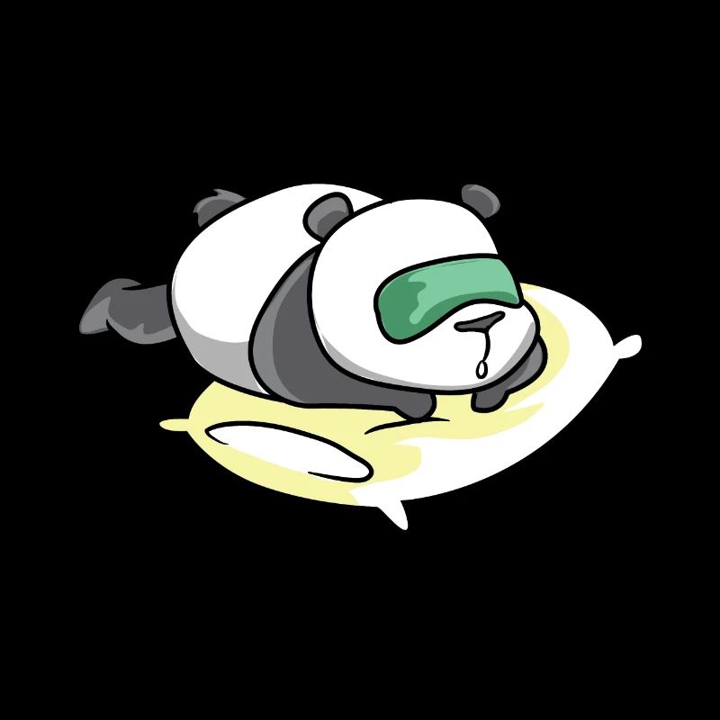 Ein großer weisser Panda schläft.