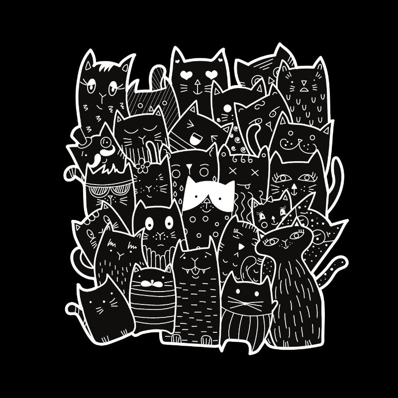 Cute Black Cats Pattern